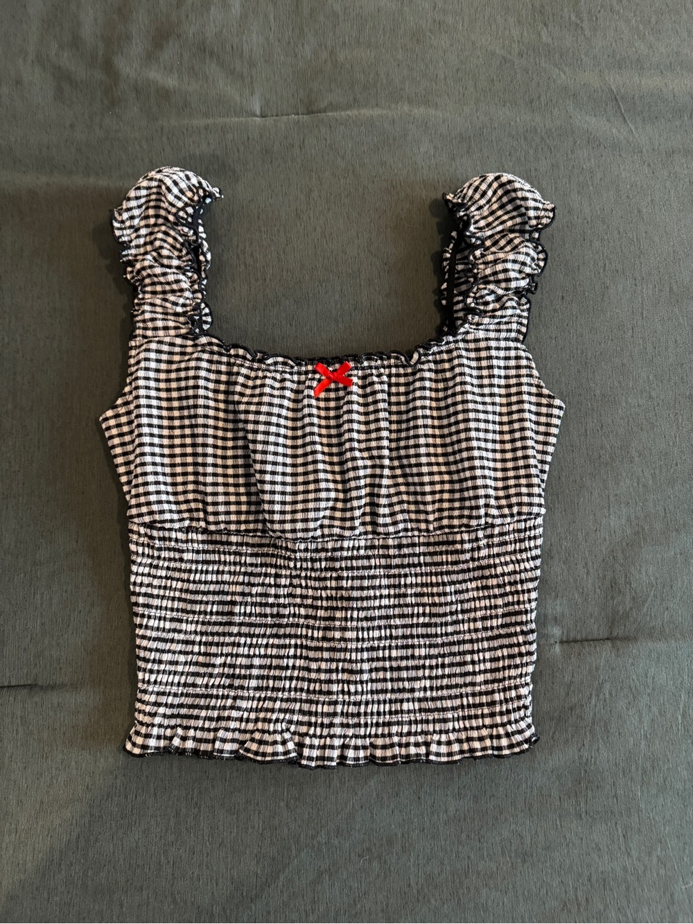 Black & White Gingham Ruffle Top - Frankee & Skylarr